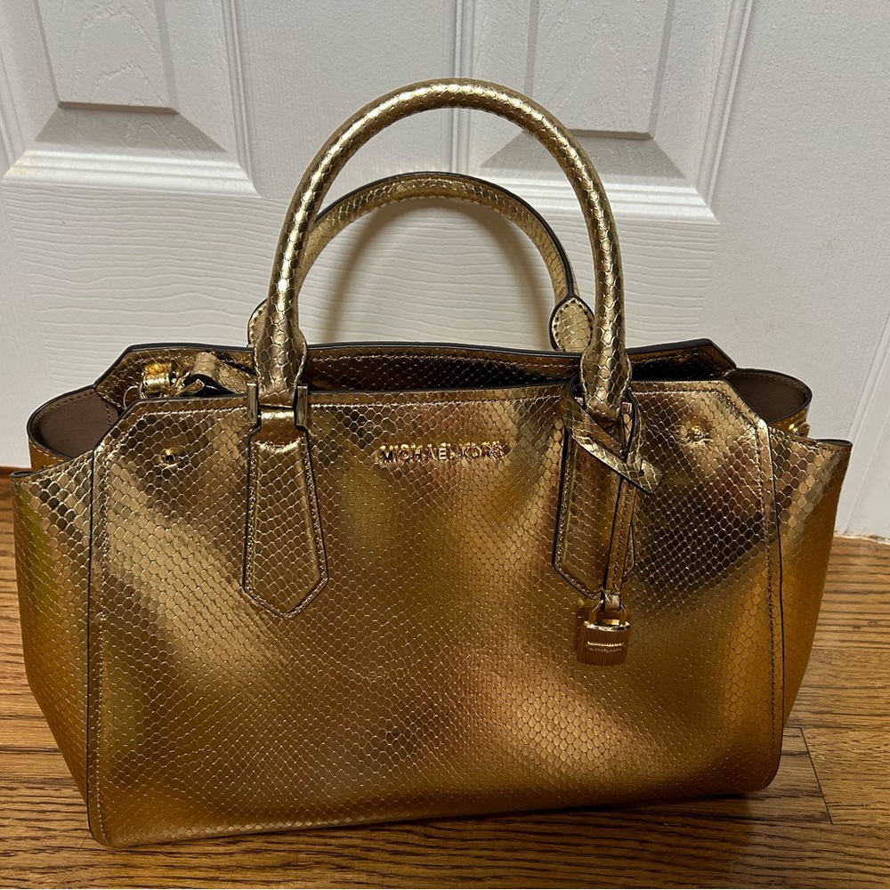 Michael Kors Gold Python Bag